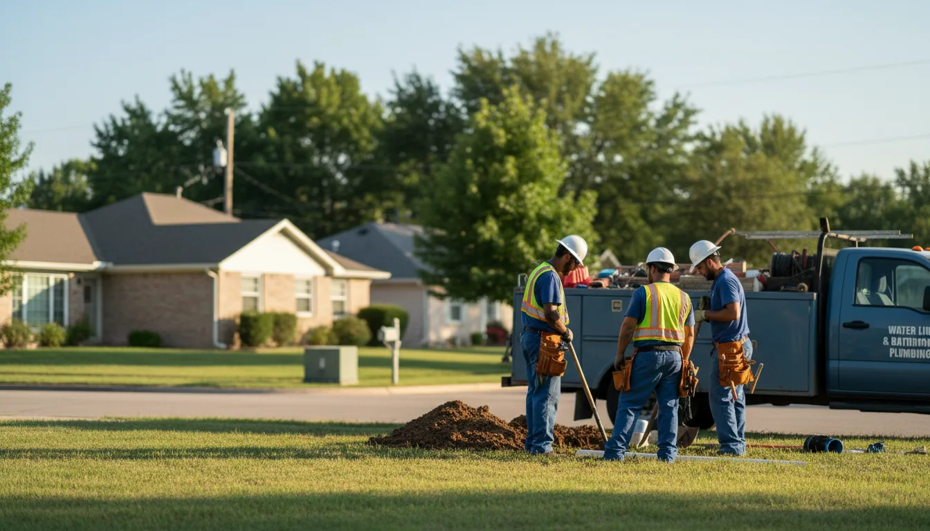 Residential water line and bathroom plumbing service in Quinlan, TX